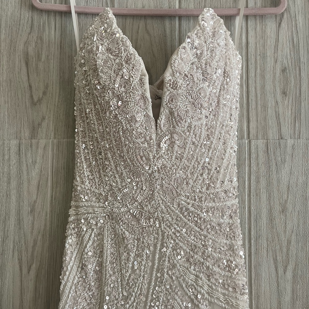 Elegant Cream Sequin Dress